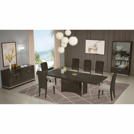 HOMEROOTS Gray Dining Table & 6 in. Chair Set 57 x 64.5 x 130.5 in. 366370